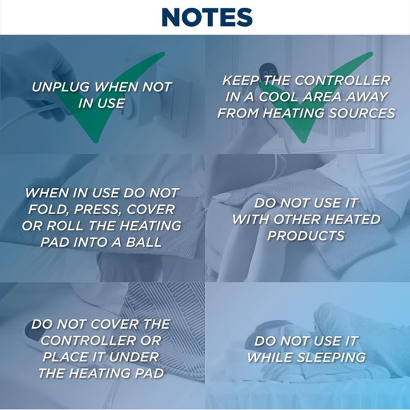 NIB Sleep Solutions Bedsure Heating Pad 🤍 Large Teal 12x24 - Picture 5 of 7